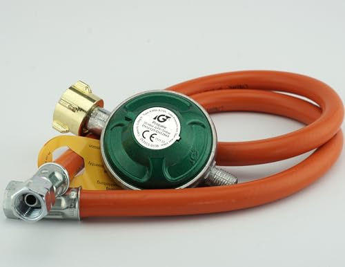Kit de régulateur de pression de gaz avec autocollant de sécurité, ensemble de régulateur de pression de gaz avec tuyau de différentes longueurs pour cuisinières à gaz, grils à gaz ou grils à paella