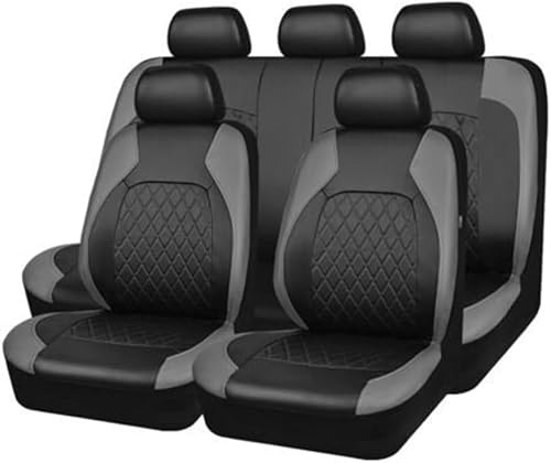 Fundas para Asientos de Coche para VW Tiguan (5N) 1.Gen 2009 2010 2011 2012 2013 2014 2015 2016, Cuero Impermeable Transpirable Comodidad Cubierta de Asientos de Automóviles,D-Grey