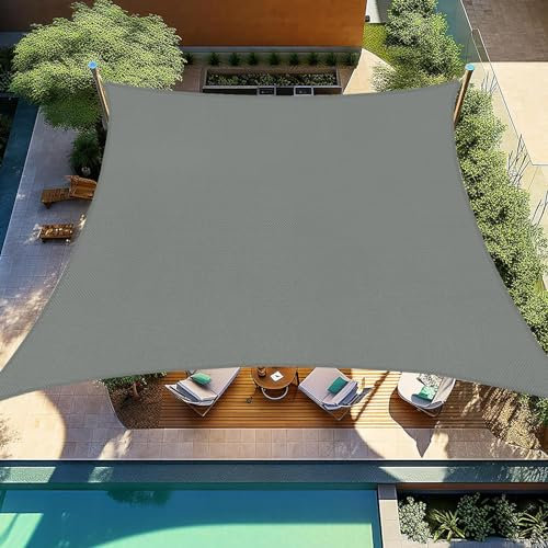 Falflor 3x4m Shade Sail UV Block Awning for Patio Waterproof Garden Sail Canopy Outdoor Sun Shade Sail for Garden Patio Yard Party Camping(Grey)
