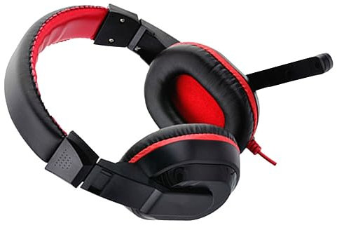 BESTonZON Cuffie Gaming Regolabili Con Microfono Cancellazione Rumore Headset Stereo Per Pc e Laptop Suono Dinamico Controllo Volume Facile Colore Rosso