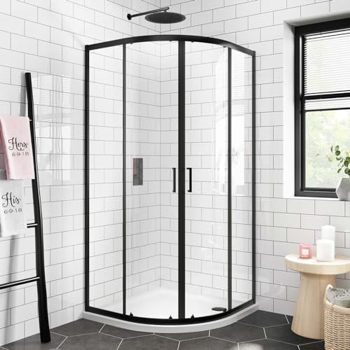Matt Black 6mm Quadrant Shower Enclosure (900W x 900D x 1850H)