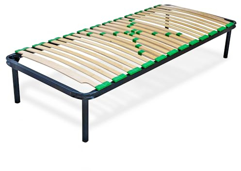 EVERGREENWEB - Premium Lattenrost 75x190 cm, 8-Zonen Lattenrahmen Verstellbar Progressive Härteregulierung, 24 Ortho Extra Komfort Leisten Holz, 4 Abnehmbar Füße aus stabilem Metall für alle Matratzen