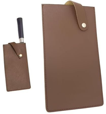KOOLEVER Guard for Chefs Knife, 8.5 PU Leather Knife Cover Sheath, Brown Knife Sleeve for Knives Kitchen Meat Cleaver, Kitchen Knife Protective Cover