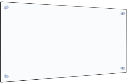 AUVYI Protection Murale Pour La Cuisine En Verre Trempé 80x40 Cm Transparent Pare-Éclaboussures En Verre Protection Pour Cuisinière Plaque En Verre Derrière La Cuisine