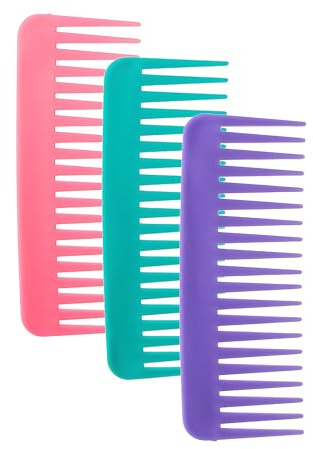YOFAN Wide Tooth Comb, 3-Pack Handleless Detangling for Curly & Thick Hair