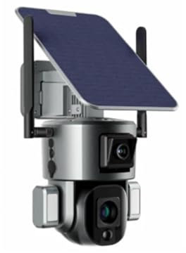 JVDDI Caméra de sécurité à Domicile 4K Wifi/4G Sim caméra Solaire sans Fil Double Objectif 4X 10X Panneau Solaire détection Humaine PTZ Surveillance caméras IP extérieures sans Fil(4G 10X Zoom 32GB)