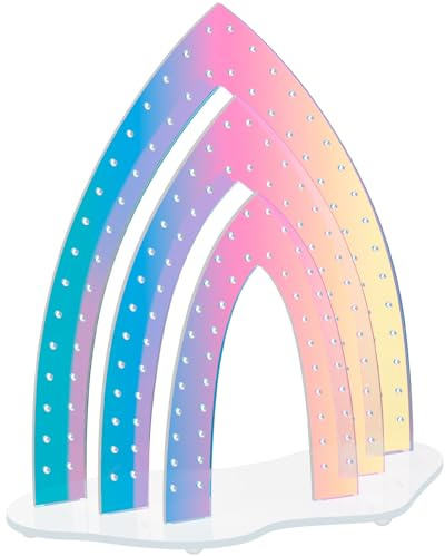 NiHome Ohrringhalter Acryl mit 160 Löchern, Multi-Layered Ohrring Ständer für 80 Paar Ohrstecker & Hängeohrringe, Schmuckständer mit Stabiler Rutschfester Basis, Ohrringe Aufbewahrung (Irisierend)