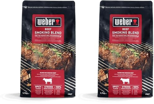 Weber Räucherchips (700g Packung) - für Rindfleisch, Räucherchips-Mischung von Laub-, Nuss- und Obstbäumen, EU-Produkt, nachhaltig gewonnen, FSC zertifiziertes Holz (FSC Mix) (17663) (Packung mit 2)