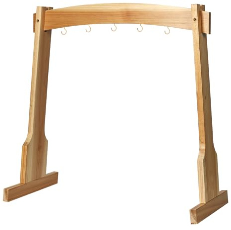 Amcortn Chime Stand for 5 Chimes, 14 Gong Target Stands, Wind Chimes Wood Stand, Light & Portable Multipurpose Stand, Easy Assembly for Sound Healing, Meditation, Yoga
