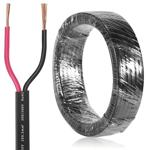 SPARKMOTO Cable de 2 Hilos para Remolque 10M, Cable Plano de 2 núcleos para Pilotos Remolque,80V 48V 24V 12V Cable Luces Remolque 2 Polos,Cable eléctrico para vehículo 2 x 0,75 mm²