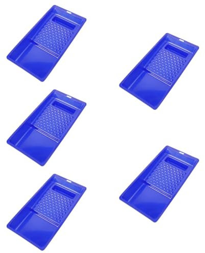 Lurrose 5 Stück Lackablettsrollbürbirlblätter Tablett Abdeckung Wände Tabletts Maltablett Tablett für Wandfarben aus Kunststoff Farbschalen bemalen Farbhalter Plastik Blau