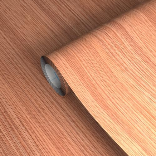 GSCIT Club Red Oak Wallpaper, 23.6 inch X 15ft Self Adhesive Wood Tape Grain Repair Patch for Tables, Chairs, Baseboards, Doors, Windows, Floors.
