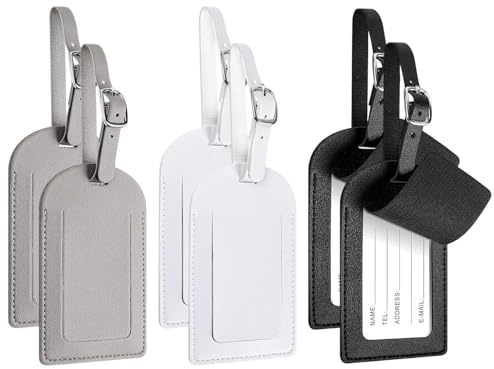 6 Stück Kofferanhänger, Koffer Namensschild Anhänger, 7 x 24cm Gepäckanhänger für Koffer, Kofferanhänger für Flugreise, Adressanhänger in 3 Farbe für Kofferschilder