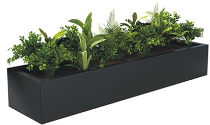 Labasuan Jardinière de Balcon entièrement fermée, jardinière Suspendue, Grande jardinière en métal, pour Rebord de fenêtre, terrasse, véranda, Balcon, Noir(120x20x13cm)