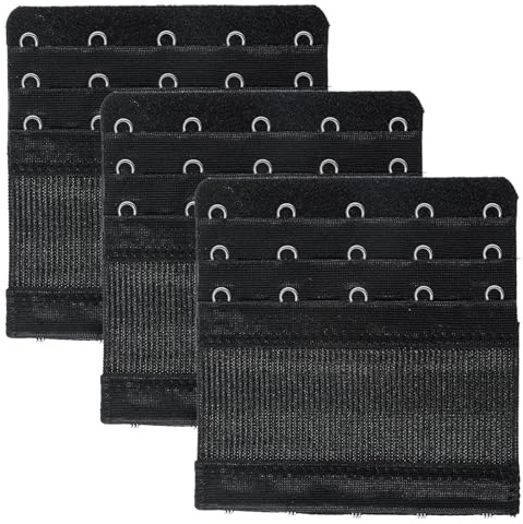 QfwdfcTrenz 3 Stück BH Verlängerungen 5 Haken Damen Weich und Bequem 3 Reihen Extender für Frauen Zum Stillen Elastische Erweiterung Extender Schwangerschafts Zubehör (Schwarz)