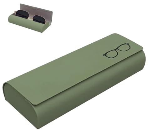 SHENGYIG Brillenetui Hartschale mit Magnetverschluss | Universal für Sonnen-, Lesebrillen & Korrektionsbrillen (156x61x30mm), Inkl. Reinigungstuch, Robuster Hardcase, Slim Design
