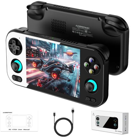 RG 476H Retro Handheld Game Console RG 476H Retro Game Console 4.7 inch IPS Multi-Touch Screen Android 13 Unisoc T820 Processor RG476H Support 1080p DP Output WiFi Bluetooth Black