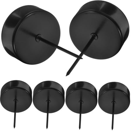 TOYANDONA 6 Stück Schwarze Kerzenhalter aus Eisen mit Dorn Runde Teelichthalter Stabkerzenhalter Sicherer Halt für Adventskranz Tischdeko Familienfeiern Weihnachten