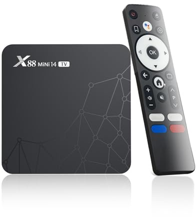 Android 14 TV-Box, Android TV-Box mit 2 GB 16 GB RK3518 Quad-Core 64bit Cortex-A53 Chipset, Android Box 2025, unterstützt Dual-Band WLAN, Bluetooth 5.0, HDMI 2.0 und HD 4K