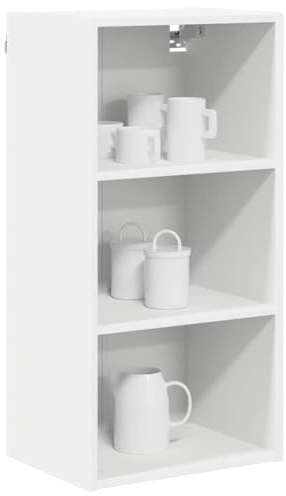 vidaXL Armoire Suspendue Blanc 40 x 29,5 x 80 cm Bois d'ingénierie, Armoire de Cuisine Moderne, Design rectangulaire, Grand Espace de Rangement, matériaux résistants, Style Contemporain