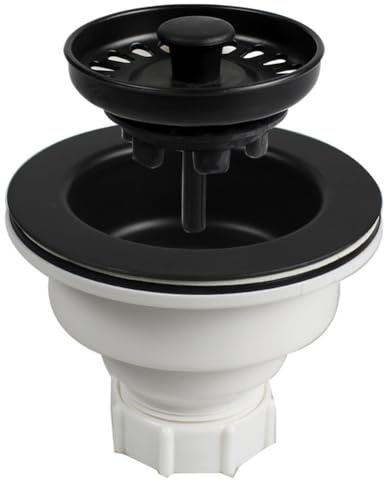 FACAIIO Plastic Kitchen Sink Basket Strainer Waste Kit with 114mm Flange, Fits 83-90mm Drain Opening, Durable Design with Stainless Steel Screws, Black