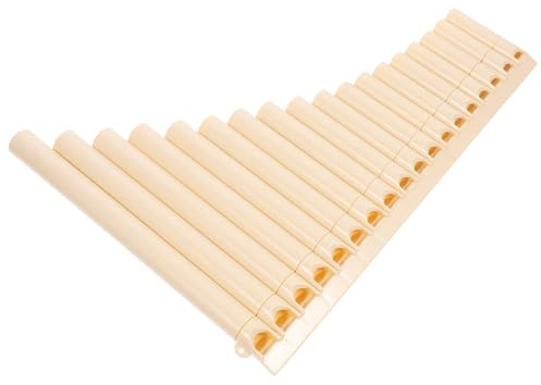 PAMINGONO Panflöte für Anfänger 18 Rohre in C-dur aus Kunstharz Beige mit Poliertem Oberflächenfinish für Musikalische Ausbildung und Kostensparendes Lernen