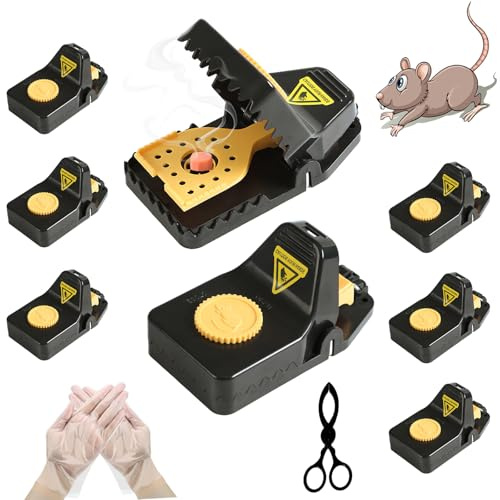 Mausefalle - Rattenfalle mäusefalle mausefalle schlagfalle Wiederverwendbar, mäusefalle tödlich effektiv mausfallen für drinnen und draußen mausefallen 8set