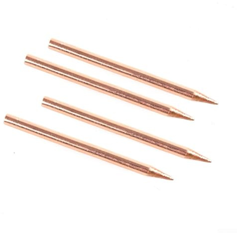 Juego de 4 puntas de electrodo para soldadura por puntos de batería de litio de mano, material de cobre de óxido de aluminio para soldadura fiable de tiras de níquel y acero