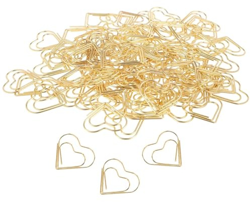 Hjärtformade Pappersklämmor 100 Stycken Små Hjärtformade I Metall