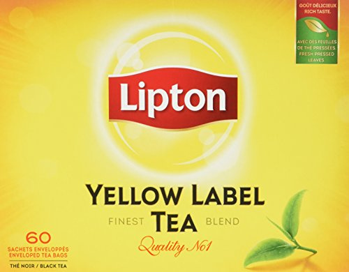 Lipton Yellow Thé Noir 60 Sachets 120 g - Lot de 4