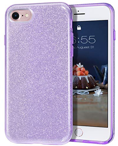 MATEPROX Schutzhülle kompatibel mit iPhone 7/iPhone 8 Cover/iPhone SE 2020/iPhone SE 2022 funkelnde bunte Abdeckungen für iPhone 7/8/SE 2020/SE 2022-Violett