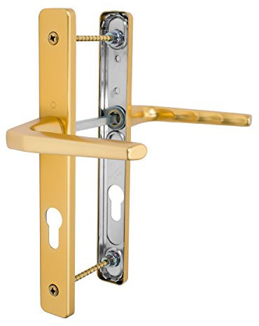 UPVC Door Handle Hoppe Ferco 70mm 70PZ 200mm Fixings Double Glazing Pair Set Colour: Satin Gold