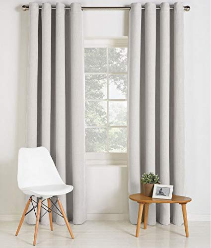 Value Comfort Home Thermal BLACKOUT Light & Noise Insulation Eyelet Ring Top Fully-Lined Curtains With Tie-Backs | Size& Colour Options cream 66x54