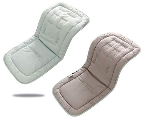 Miracle Baby Cojín Carro Bebe,Colchoneta Silla Paseo Universal Transpirable,Cojín Silla de Paseo para el Cochecito y Asiento de Carro, 100% Algodón (Gris Verde)