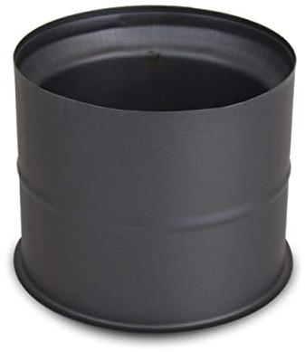 LANZZAS Manchon mural de tuyau de poêle pour coin intérieur - Diamètre nominal 150 mm - Couleur : gris fonte.