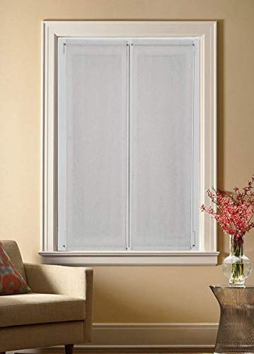 mauro Paire Droite Passe Tringle Vitrage pour fenêtre et Porte Largeur 35/45/50/55/60/65/70/80 voilages prêt-à-Poser-Tissu Effet Lin Blanc naturela- (M - Porte 45x225 cm)