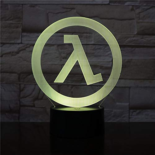 Wolobox LED-Lampe Half Life Logo Farbwechsel USB Nachtlicht und Dekoration