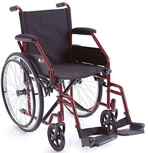 Carrozzina pieghevole ad autospinta in acciaio verniciato Serie Start seduta 48 cm Rossa Art. CP100R-48