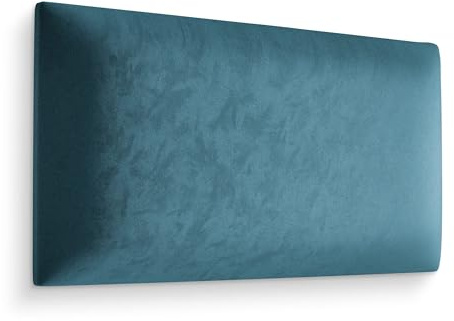 Muralo Wandkissen Gepolstert, Samt, Wandpolster - 50x30 cm, Meerfarbe | Wandpaneel, ideal als Bettkopfteil oder Lendenkissen - für Schlafzimmer und Wohnzimmer, einfache Anbringung mit Montagekleber