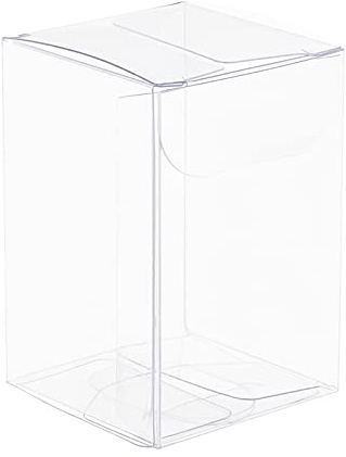 BENECREAT 40 Stück Durchsichtige Geschenkboxen, Rechteckig, Transparent, PVC, Geschenkboxen, 4x4x6cm/1.5x1.5x2.3'', für Hochzeit, Party