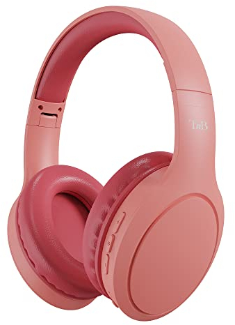 T’NB Casque sans Fil Pliable A Réduction De Bruit Passive, avec Connexion Bluetooth, Son Stéréo avec Micro Intégré, Autonomie Jusqu’à 30 Heures – Rose