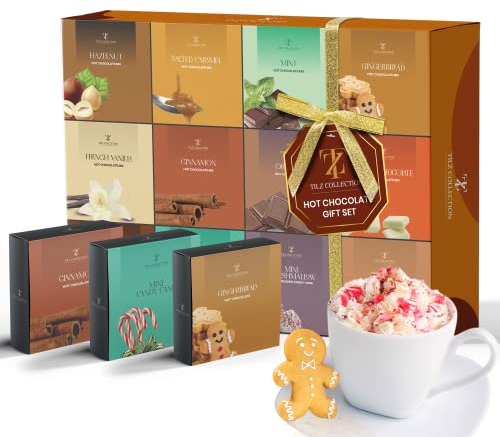 Christmas Hot Chocolate Gift Set - Luxury Hot Chocolate Sachets, Mini Marshmallows, Candy, Stocking Fillers Women, Christmas Chocolate Gifts For Kids, Gift for Women, Men & Kids |Xmas Secret Santa