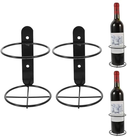 BESTonZON Handtuchhalter Stehend 2 Stücke Wand Weinhalter Wand Einzelne Flasche Weinregal Weinlagerregal Für Hausbar Weinregal Metall Metall