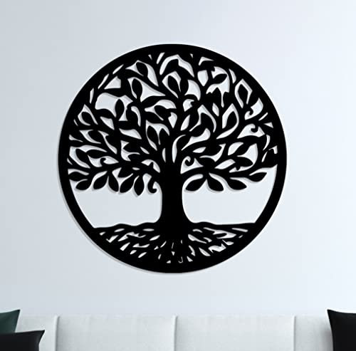 dv decovieno Deko-Baum, Wanddekoration, rund, Baum des Lebens, Metall, Wanddeko für Haus, Wohnzimmer, Schlafzimmer und Büro, großer Baum, Wandkunst (20 cm)