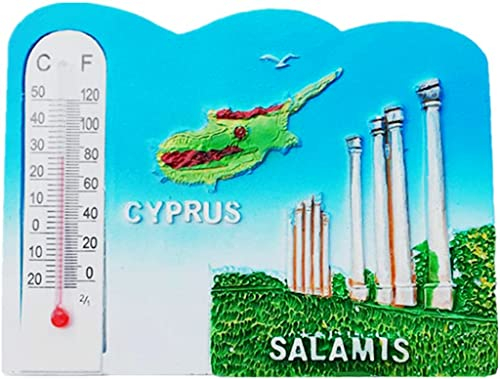 Thermometer Style Salamis Cyprus Fridge Magnet Refrigerator Magnet Decoration Magnet Sticker Souvenir Resin Crafts