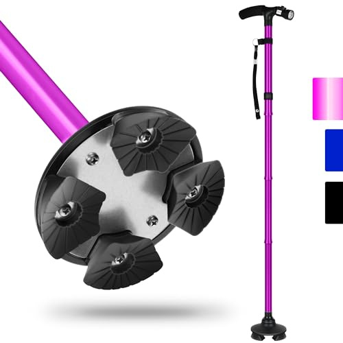 Folding Cane with Led Light, Adjustable Canes and Walking Sticks for Arthritis Disabled and Elderly