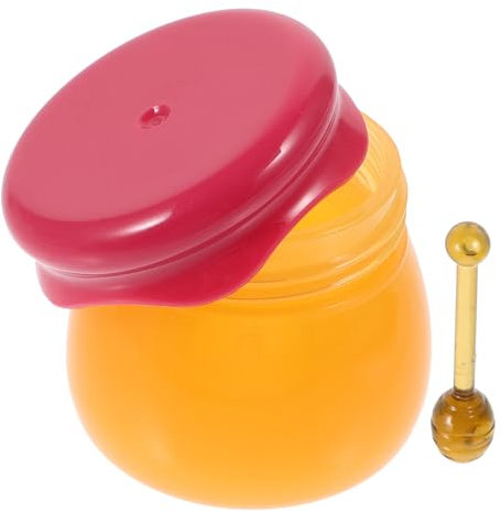 DOITOOL Lip Balm Honey Pot 6g Small Jar Empty Cream Container with Spoon Tight-Sealing Lid Multipurpose-Red