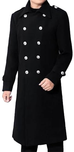 Cappotto Lungo Spolverino Da Uomo Invernale Caldo Trench Cappotto Di Lana Doppio Petto Giacche Casual Slim Capispalla Business Solido