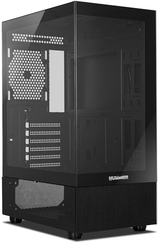 NOX XTREME PRODUCTS HUMMER VISION BLACK - Semi-tower ATX | M-ATX, Finestra frontale e laterale in vetro temperato, Slot per 5 ventole, Compatibile con schede grafiche fino a 300 mm, USB 3.0, Nero