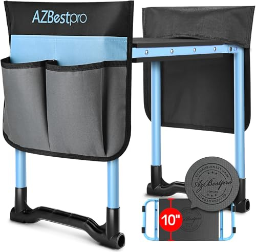 AZBESTPRO Garten-Kniebank und Sitz, verbesserter Faltbarer, robuster Gartenhocker, erweitert, auf 25,4 cm breit, stabil, verschleißfest, verhindert Knie- und Rückenschmerzen, Bank, High-End, 2 große